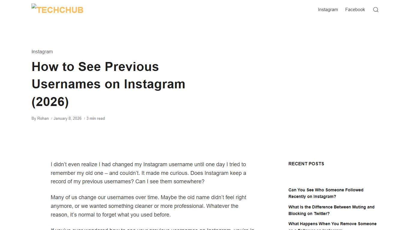 How to See Previous Usernames on Instagram (2026) - TechChub
